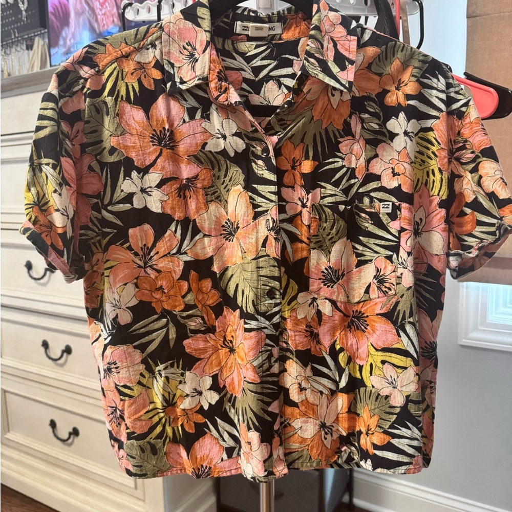 Floral Black Shirt and shorts